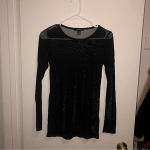 Forever 21 Black Sheer Long Sleeve Top